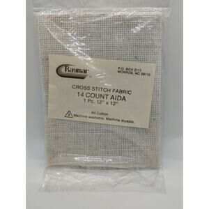 Raymar Cross Stitch Fabric Aida 14 Count Natural - 12”x 12” Piece Needlecraft